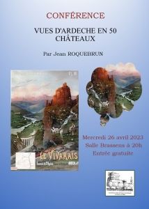 2023 04 26 AFFICHE conf Vues d'Ardèche en 50 tableaux